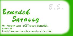 benedek sarossy business card